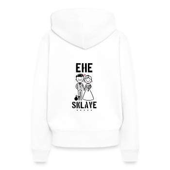 Hochzeit Ehesklave Bräutigam Braut - Frauen Premium Bio Hoodie - Weiß - Hinten - Julia (174cm)
