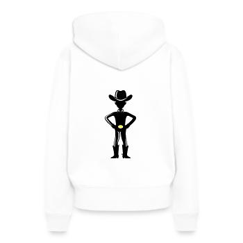 Cowboy - Frauen Premium Bio Hoodie - Weiß - Hinten - Julia (174cm)