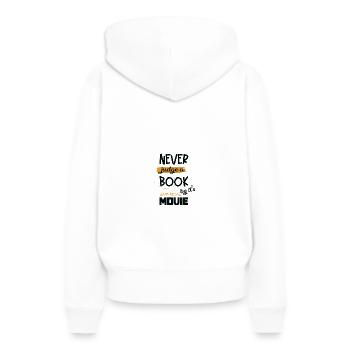 Leseratte - Frauen Premium Bio Hoodie - Weiß - Hinten - Julia (174cm)