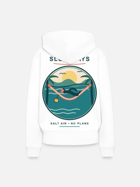 Slow Days Strandhammock Signet - Frauen Premium Bio Hoodie - Weiß