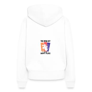 percussion - Sweat à capuche Premium bio Femme - blanc - Dos - Julia (174cm)