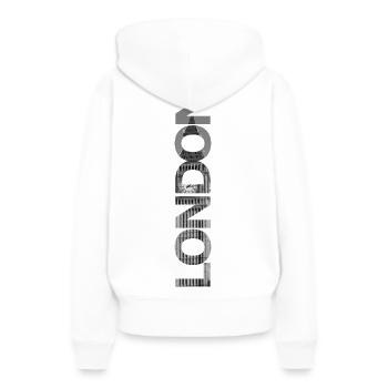Cadeau Londres Big Ben - Sweat à capuche Premium bio Femme - blanc - Dos - Julia (174cm)