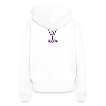 iYpsilon Logo - Frauen Premium Bio Hoodie - Weiß - Hinten - Julia (174cm)