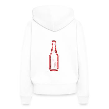 Bouteille de bière Icône de la bière - Sweat à capuche Premium bio Femme - blanc - Dos - Julia (174cm)