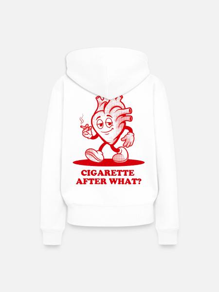 Zigarette nach was? - Frauen Premium Bio Hoodie - Weiß
