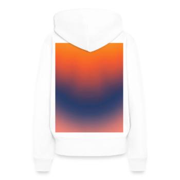 Dégradé de la braise de minuit - Sweat à capuche Premium bio Femme - blanc - Dos - Julia (174cm)
