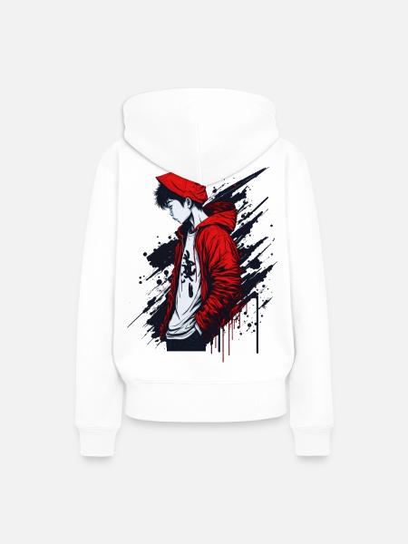 Junge Street Style - Frauen Premium Bio Hoodie - Weiß