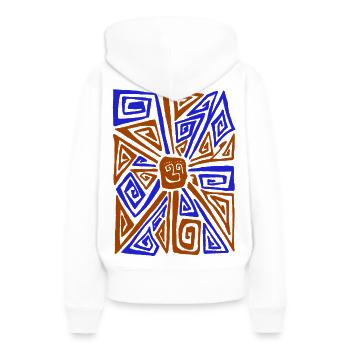 STRANGE SUN - Sweat à capuche Premium bio Femme - blanc - Dos - Julia (174cm)