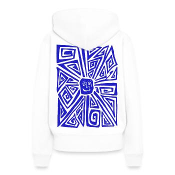 STRANGE SUN - Sweat à capuche Premium bio Femme - blanc - Dos - Julia (174cm)
