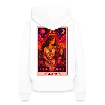Tarot Balance - Sweat à capuche Premium bio Femme - blanc - Dos - Julia (174cm)
