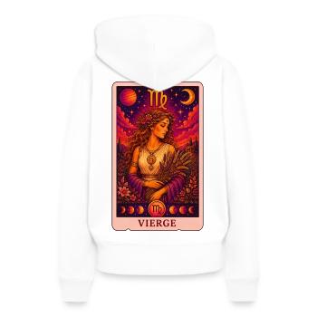 Tarot Vierge - Sweat à capuche Premium bio Femme - blanc - Dos - Julia (174cm)