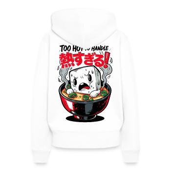 Scharfer Tofu im Ramen - Frauen Premium Bio Hoodie - Weiß - Hinten - Julia (174cm)