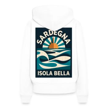 Sardegna Isola Bella - Frauen Premium Bio Hoodie - Weiß - Hinten - Julia (174cm)