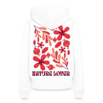Amoureux de la nature - Sweat à capuche Premium bio Femme - blanc - Dos - Julia (174cm)