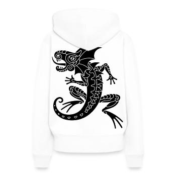 Echse - Frauen Premium Bio Hoodie - Weiß - Hinten - Julia (174cm)
