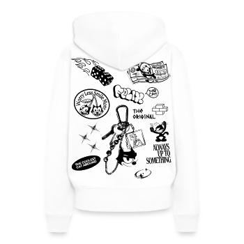 Felix The Cat Collage Mit Verschiedensten Stickern - Frauen Premium Bio Hoodie - Weiß - Hinten - Julia (174cm)