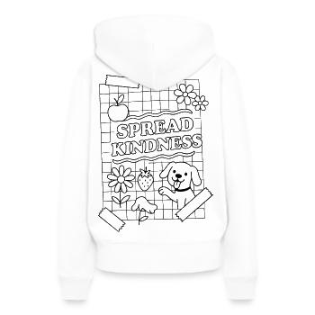 Spread Kindness - Frauen Premium Bio Hoodie - Weiß - Hinten - Julia (174cm)