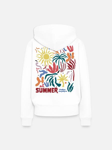 Summer tropical - Frauen Premium Bio Hoodie - Weiß
