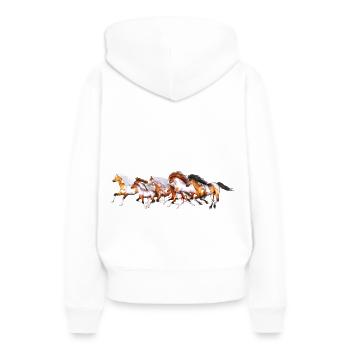 Troupeau de chevaux sauvages - Sweat à capuche Premium bio Femme - blanc - Dos - Julia (174cm)