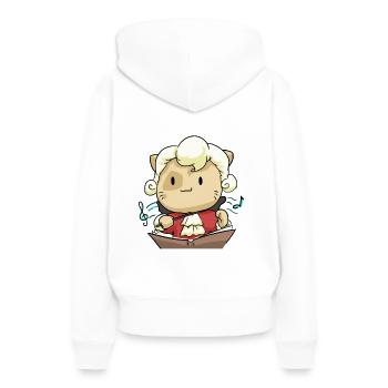 Chat de Mozart - Sweat à capuche Premium bio Femme - blanc - Dos - Julia (174cm)
