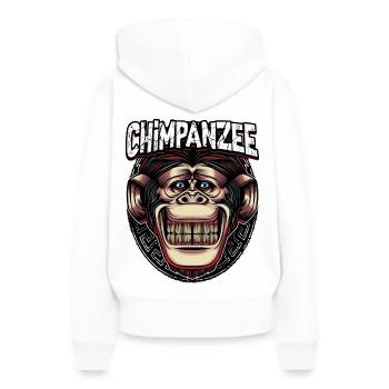Singe chimpanzé - Sweat à capuche Premium bio Femme - blanc - Dos - Julia (174cm)