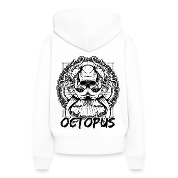 Oktopus - Frauen Premium Bio Hoodie - Weiß - Hinten - Julia (174cm)