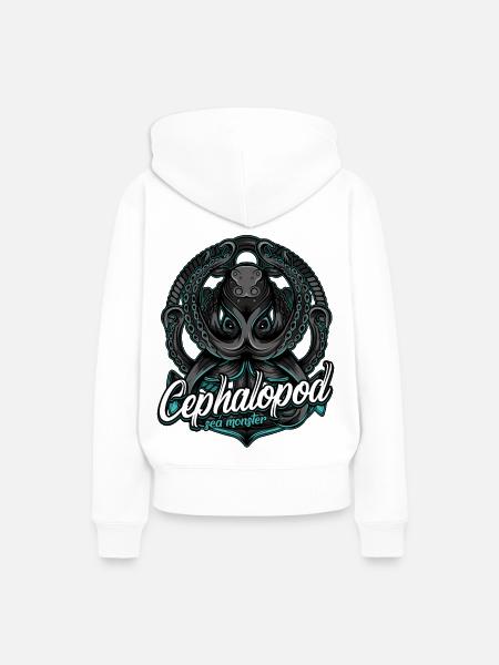 Oktopus - Frauen Premium Bio Hoodie - Weiß