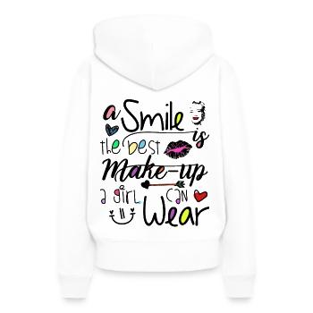 maquillage - Sweat à capuche Premium bio Femme - blanc - Dos - Julia (174cm)