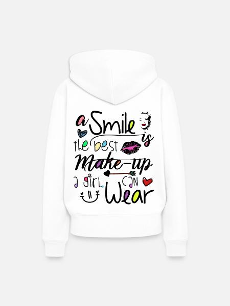 Make-Up - Frauen Premium Bio Hoodie - Weiß