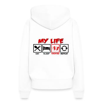 théâtre - Sweat à capuche Premium bio Femme - blanc - Dos - Julia (174cm)