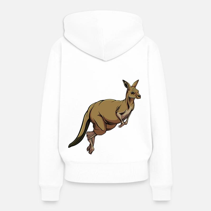 Kangourou - Sweat à capuche Premium bio Femme - blanc
