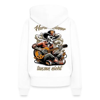 Harte Männer, tanzen nicht - Frauen Premium Bio Hoodie - Weiß - Hinten - Julia (174cm)