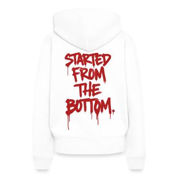 Gestartet Von Unten Graffiti - Frauen Premium Bio Hoodie - Weiß - Hinten - Julia (174cm)