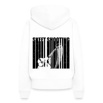 Skeet Shooting - Frauen Premium Bio Hoodie - Weiß - Hinten - Julia (174cm)