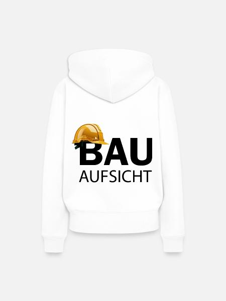Bauaufsicht auf Baustelle mit Helm - Frauen Premium Bio Hoodie - Weiß