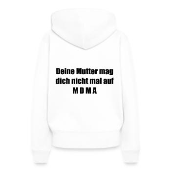 Mutter MDMA - Frauen Premium Bio Hoodie - Weiß - Hinten - Julia (174cm)