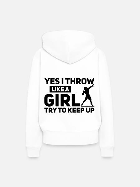 Kugelstoßen - Frauen Premium Bio Hoodie - Weiß