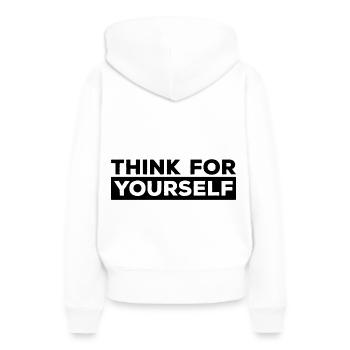 Athéisme - Sweat à capuche Premium bio Femme - blanc - Dos - Julia (174cm)