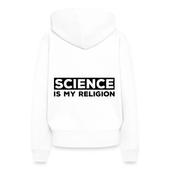 Athéisme - Sweat à capuche Premium bio Femme - blanc - Dos - Julia (174cm)