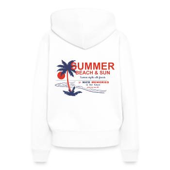 Sommer mit Freunden Erinnerung - Frauen Premium Bio Hoodie - Weiß - Hinten - Julia (174cm)