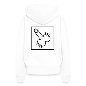 Partnerlook Mann Frau Penis Glied Schwanz - Frauen Premium Bio Hoodie - Weiß - Hinten - Julia (174cm)