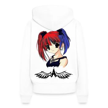 Anime - Frauen Premium Bio Hoodie - Weiß - Hinten - Julia (174cm)