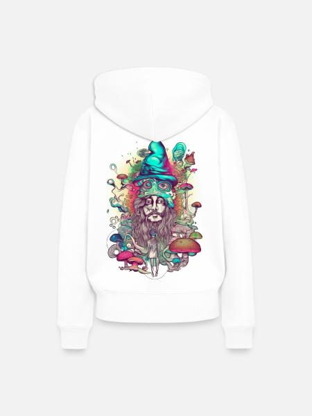 Trippy Schamane - Frauen Premium Bio Hoodie - Weiß