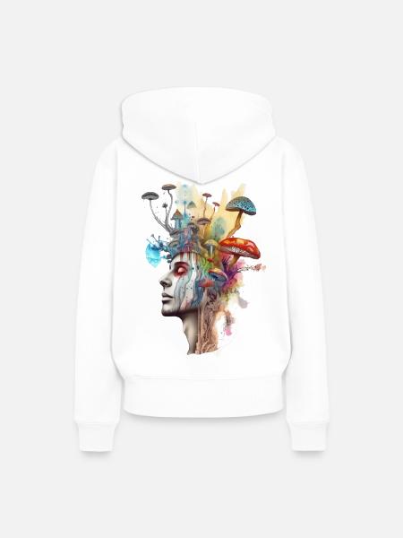 Trippy Schamane - Frauen Premium Bio Hoodie - Weiß