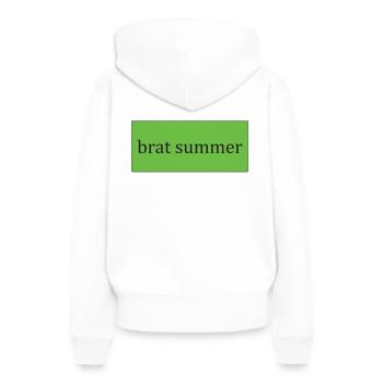 brat summer - Frauen Premium Bio Hoodie - Weiß - Hinten - Julia (174cm)