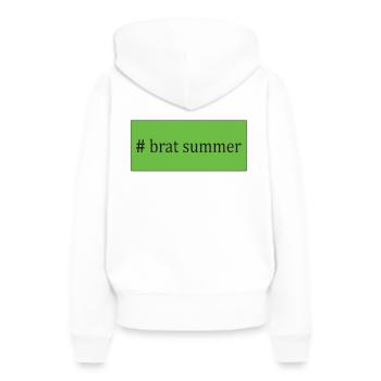 # brat summer - Women’s Premium Organic Hoodie - white - Back - Julia (174cm)