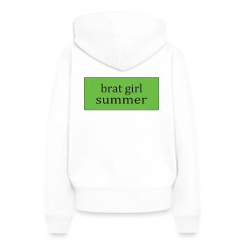 brat Girl summer - Frauen Premium Bio Hoodie - Weiß - Hinten - Julia (174cm)