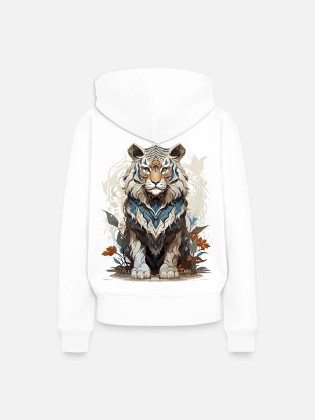 Tiger - Frauen Premium Bio Hoodie - Weiß