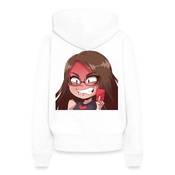 Rote Karte!!! - Frauen Premium Bio Hoodie - Weiß - Hinten - Julia (174cm)