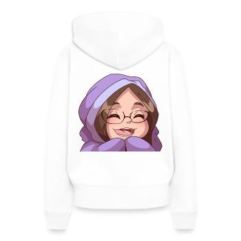 Cosy Lynn - Sweat à capuche Premium bio Femme - blanc - Dos - Julia (174cm)